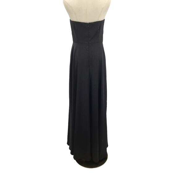 LULU'S SZ S Upscale Poise Black Satin Bow Strapless Maxi Formal Dress NEW B157 - Picture 3 of 8